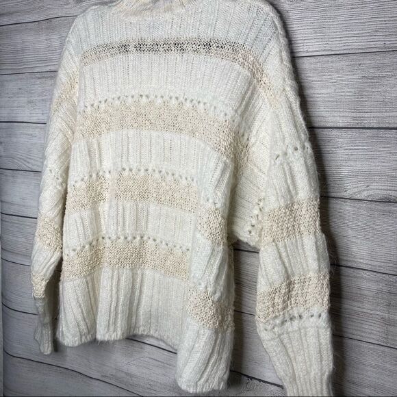 Zara Alpaca Blend Creme Lace Sweater - Picture 2 of 6